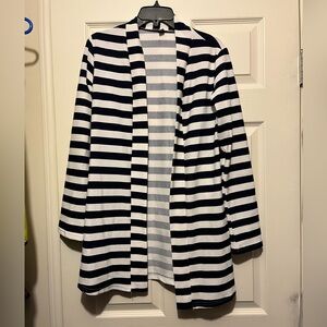 Lightweight Striped Cardigan with Elbow Pads - Size L